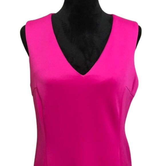 NWT Women's Donna Ricco Ruffle-Hem Sheath Mini Dress Fuchsia Size 14 - Picture 3 of 15